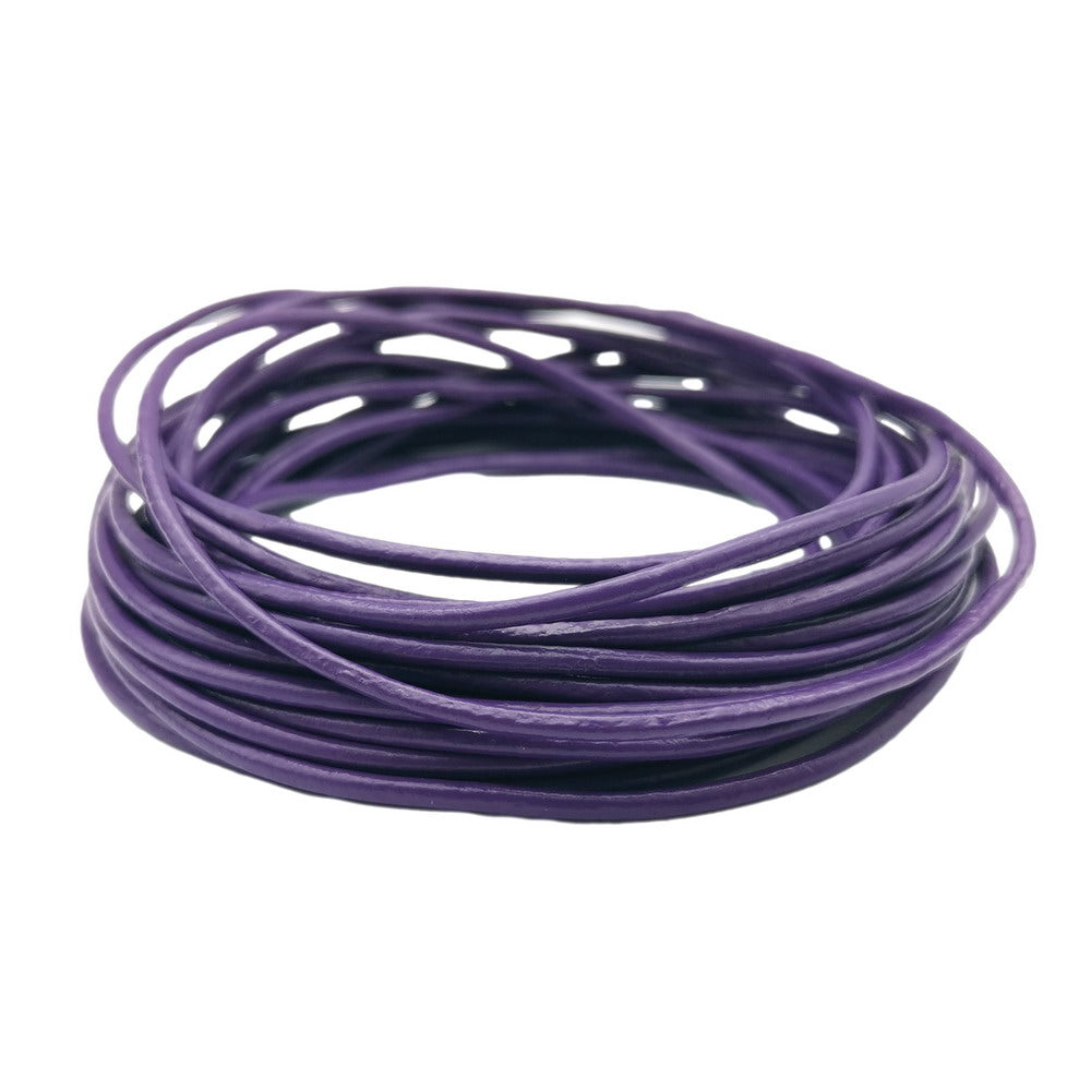 ShapesbyX Purple 5 Yards 2mm Round Genuine Leather Strap Cord