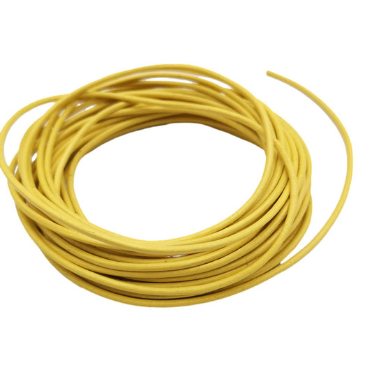 ShapesbyX Cordon rond en cuir véritable jaune 4,6 m 2 mm