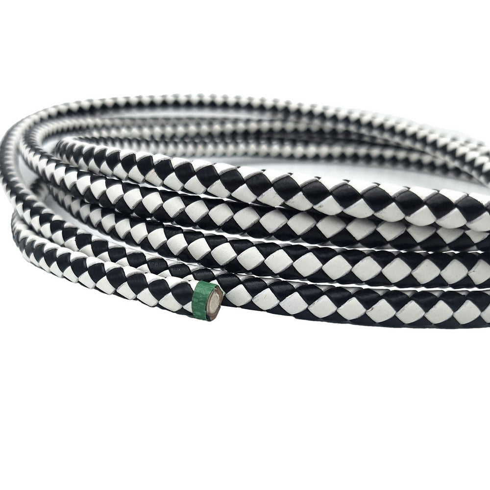 ShapesbyX-Cordon Bolo en cuir tressé de 8 mm, bracelet rond en cuir de 8 mm, rouge vieilli