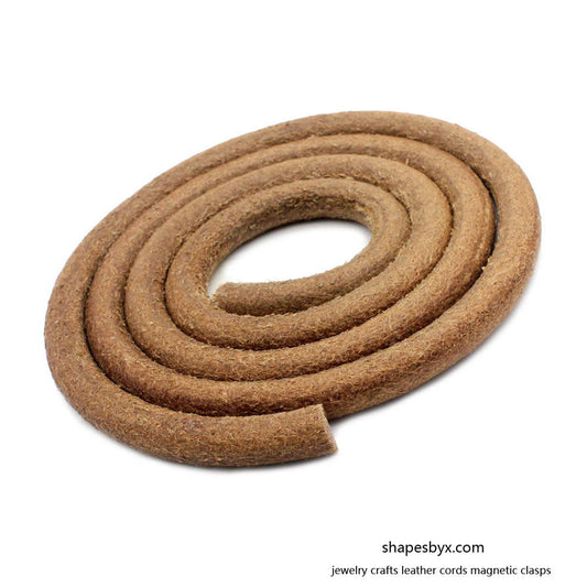 10mm Round Leather Cord 1cm Diameter Genuine Real Leather Strap Tan Natural