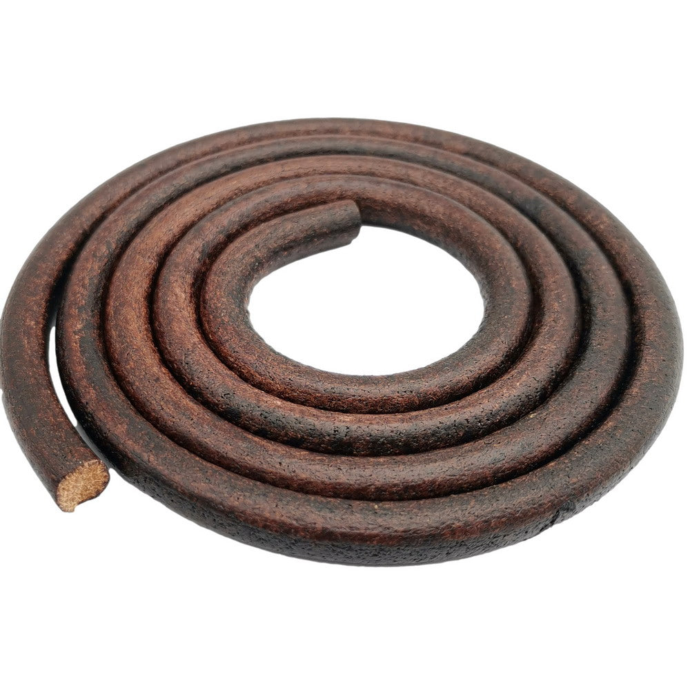 ShapesbyX-8mm Round Leather Cord Black/Tan/Brown Genuine Cowhide Leather Strap Thick and Strong