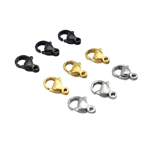 ShapesbyX 30 pièces homards en acier inoxydable noir et or 10 mm pour la fabrication de colliers et de bracelets