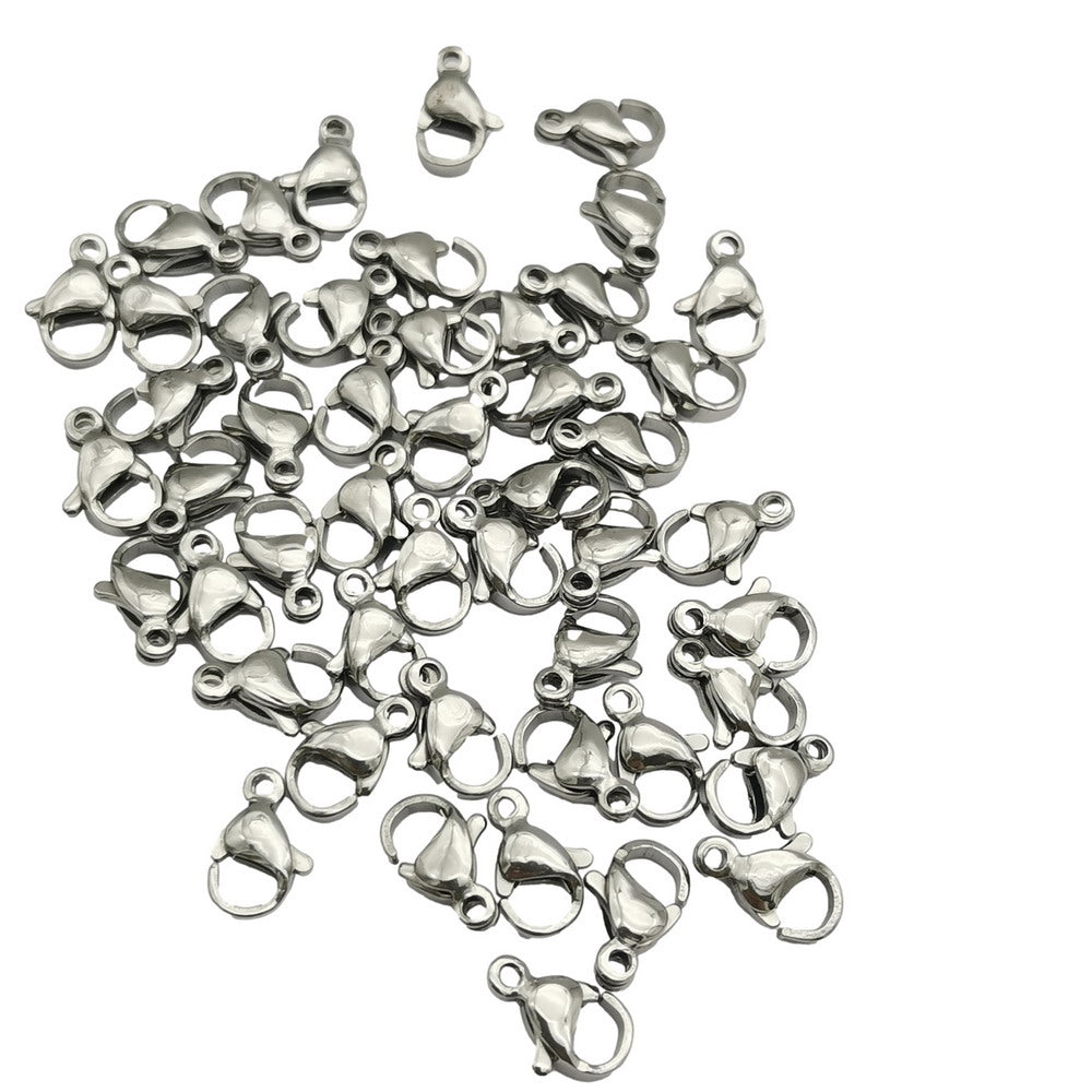 ShapesbyX-30 Pieces Stainless Steel Lobsters 10mm Long Necklace Bracelet Making Clasp