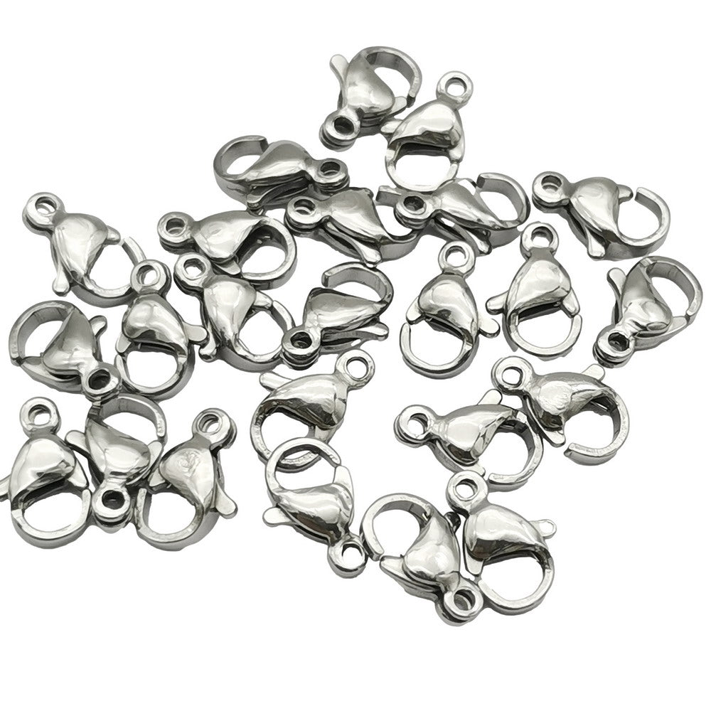 ShapesbyX-30 Pieces Stainless Steel Lobsters 10mm Long Necklace Bracelet Making Clasp