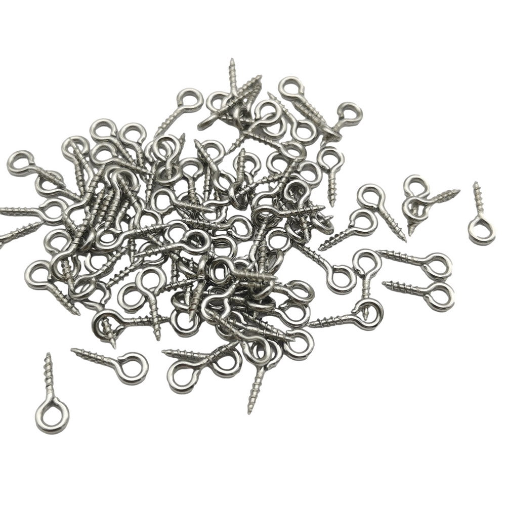 50 Pieces Stainless Steel Screw Eye Bolt Screw Nails 10mm Long