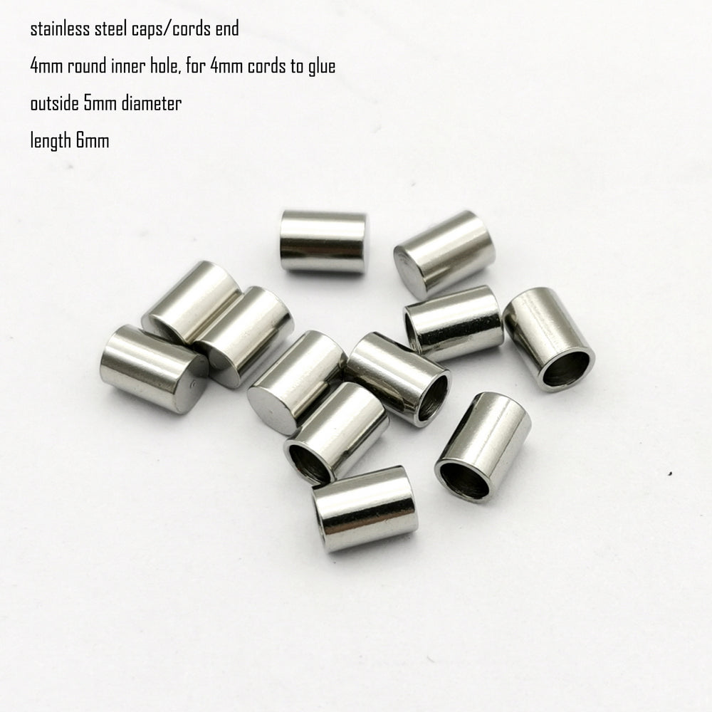 Embout de cordon en acier inoxydable, or/noir, 10 pièces, de 2mm, 3mm, 4mm, 5mm, pour la fabrication de bijoux, perles, embouts de cravate