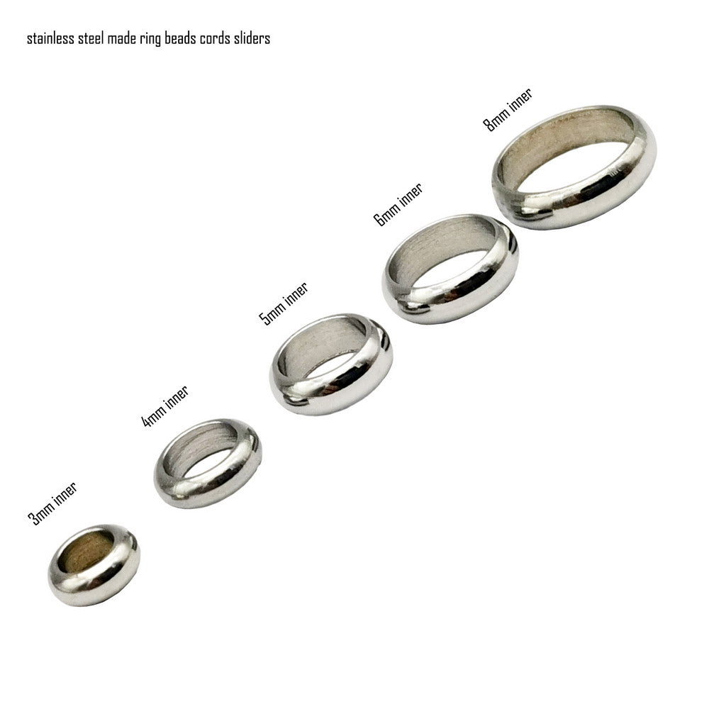 10 Pieces Stainless Steel Gold Ring Beads Sliders for Bracelet Necklace Jewelry Making