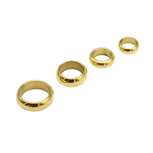 10 Pieces Gold Stainless Steel Ring Beads Sliders for Bracelet Necklace Jewelry Making