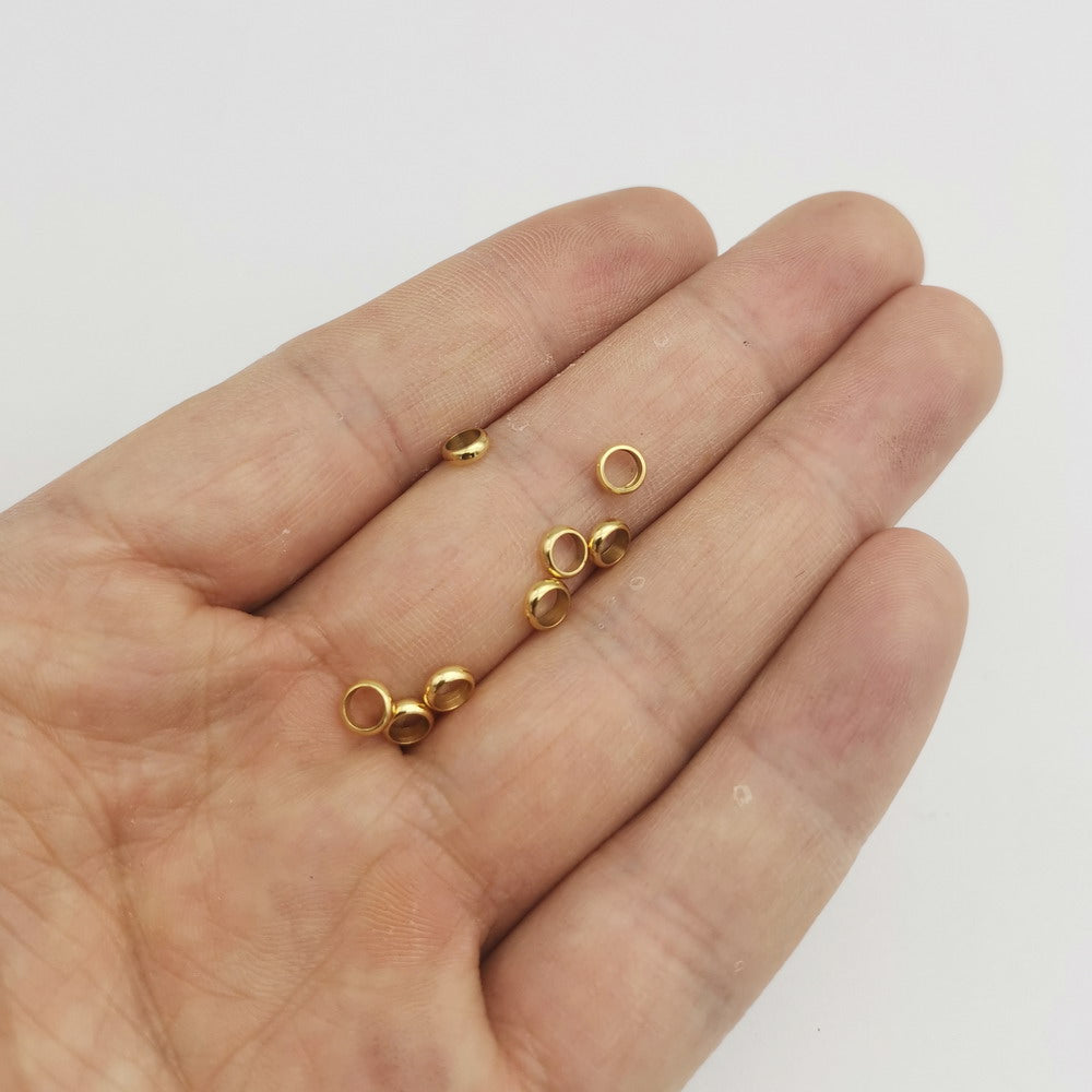 10 Stück Edelstahl-Gold-Ring-Perlen-Schieber für die Herstellung von Armbändern, Halsketten und Schmuck