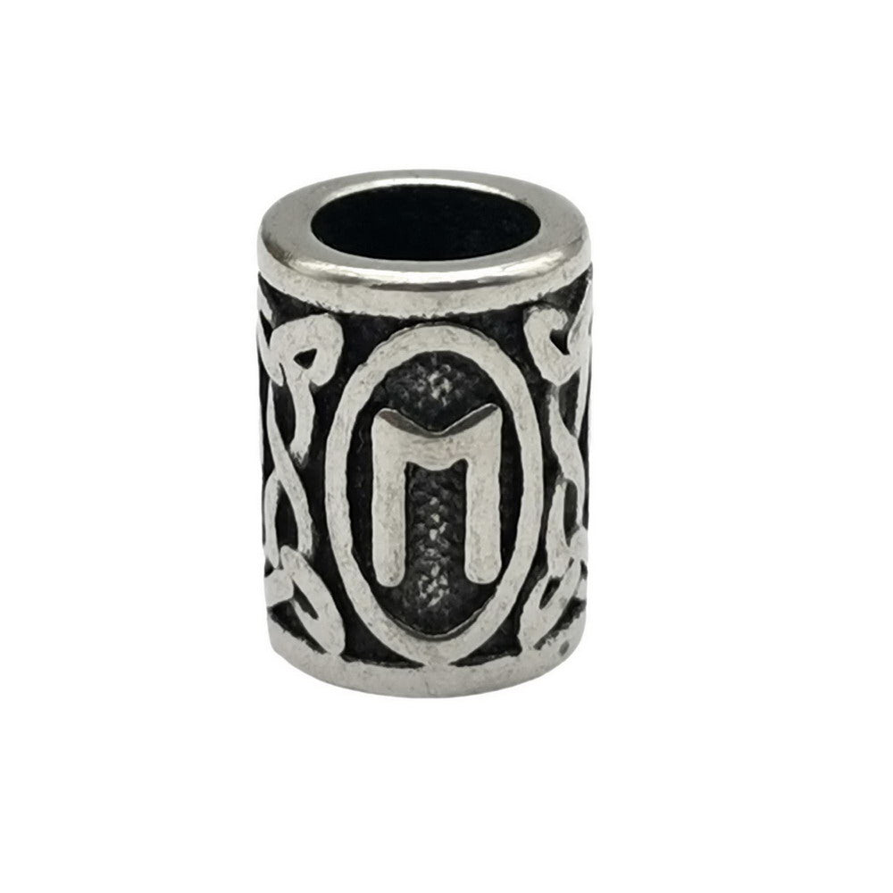 1 Sets 24pcs Stianless Steel Viking Rune Beads for Jewelry Making 6mm Inner Antique Silver Hair Beading for 6.0mm Cord