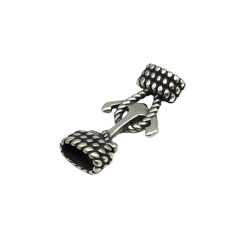 Stainless Steel Anchor Knot Charm for Bracelet Making 9mmx4mm Inner Hole Antique Silver