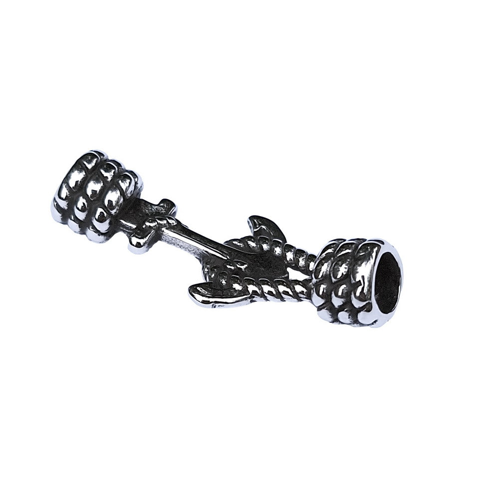 Breloque nœud d'ancrage en acier inoxydable, pour la fabrication de bracelets, trou intérieur de 6mm, argent Antique pour colle de cordon de 6.0mm