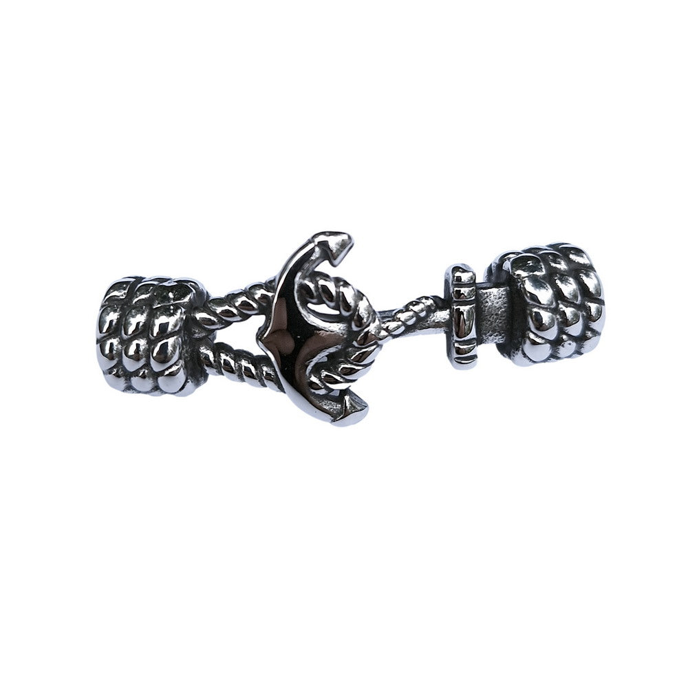 Stainless Steel Anchor Knot Charm for Bracelet Making 6mm Inner Hole Antique Silver for 6.0mm Cord Glue