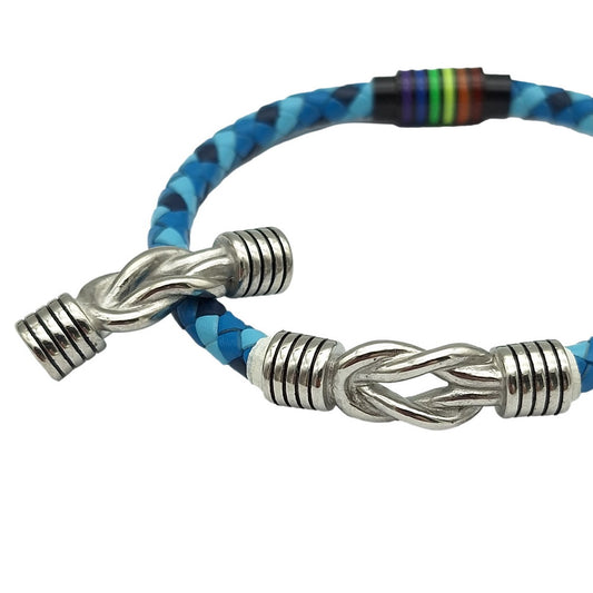 Breloque de nœud intérieure en acier inoxydable de 6.0mm, pour la fabrication de bracelets, pour cordon de 6mm, colle en 1 pièce