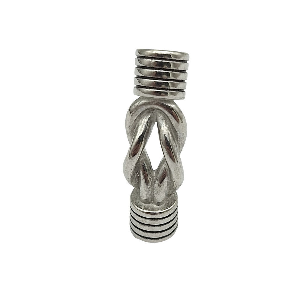 6.0mm Inner Stainless Steel Knot Charm for Bracelet Making for 6mm Cord Glue In 1 Piece