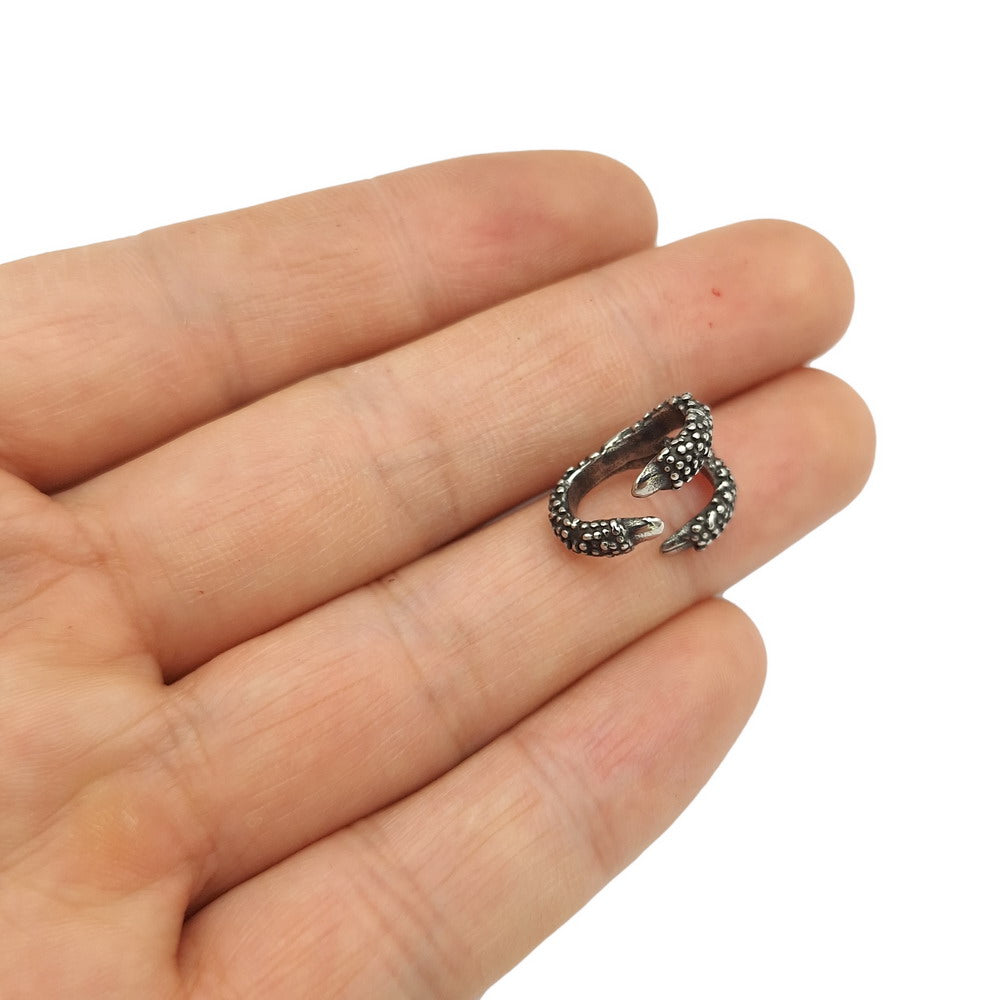 Perles coulissantes serpent en acier inoxydable, 2 pièces, pour la fabrication de bracelets, cordon en cuir de réglisse, trou intérieur 12.5mm x 6mm, argent Antique