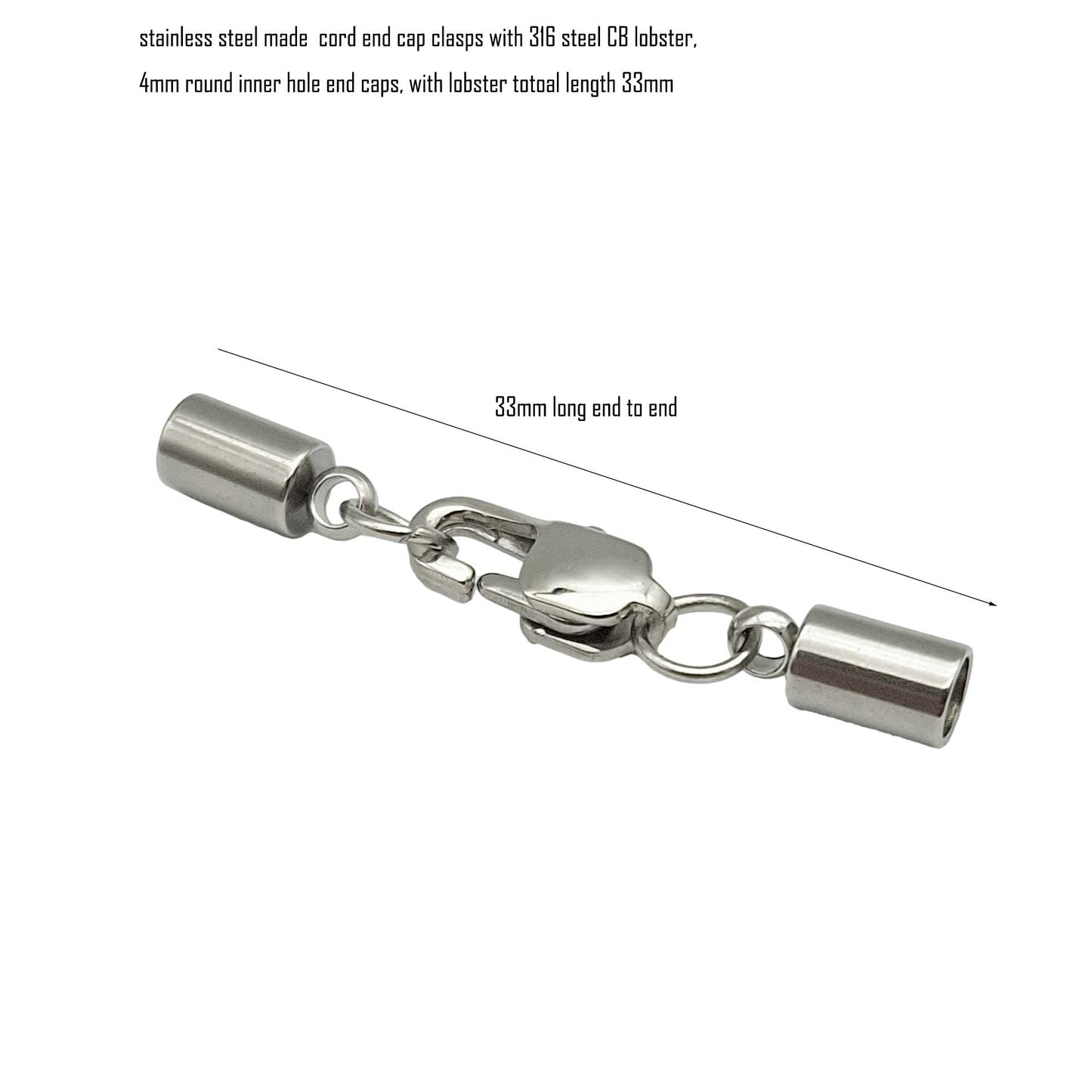 ShapesbyX 3 pièces bracelet collier faisant cordon embout fermoirs en acier inoxydable