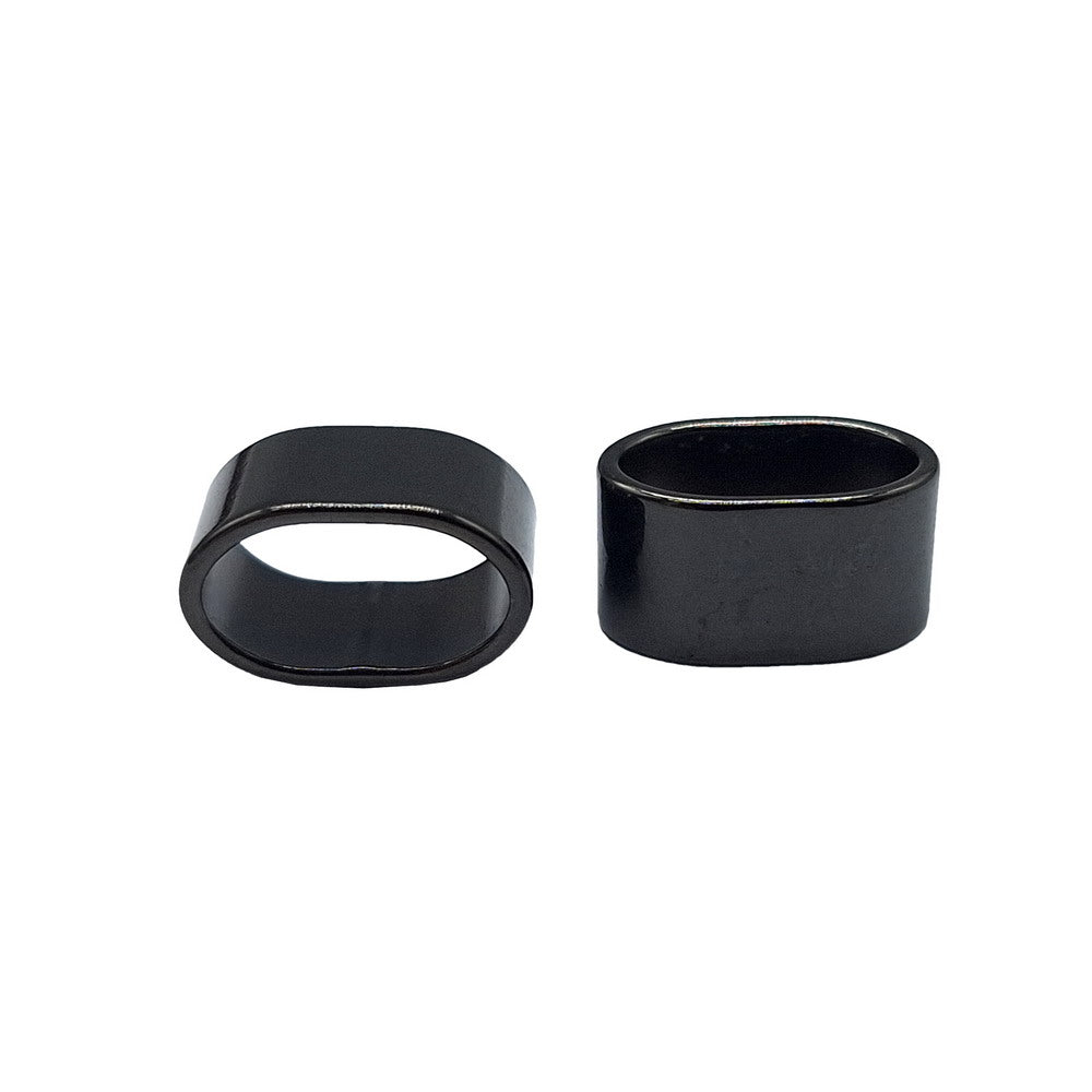 Black/Silver 4 Pieces Stainless Steel Leather Cord Slider : Bracelet Making (12mmx6mm/10mmx5mm)