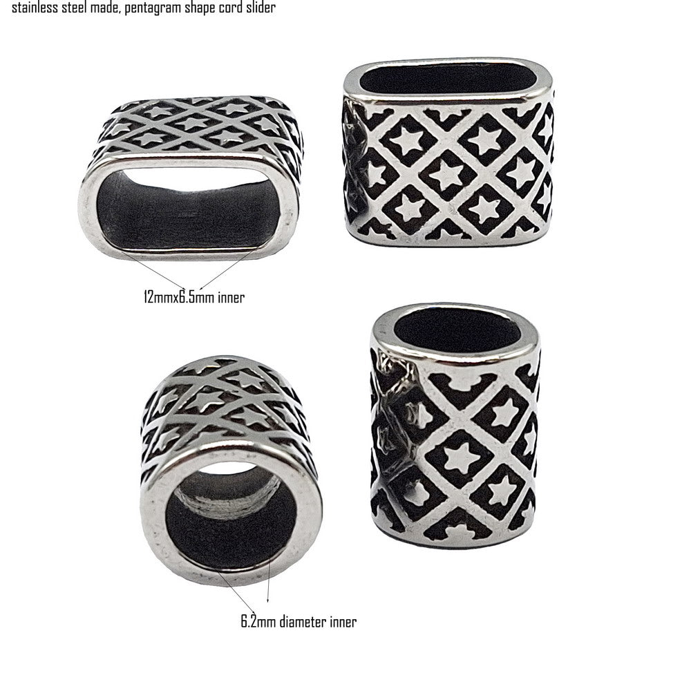 Séparateurs de cordons de 5 mm en acier inoxydable pour la fabrication de bracelets Argent antique 5,0 mm Double trous 2 pièces