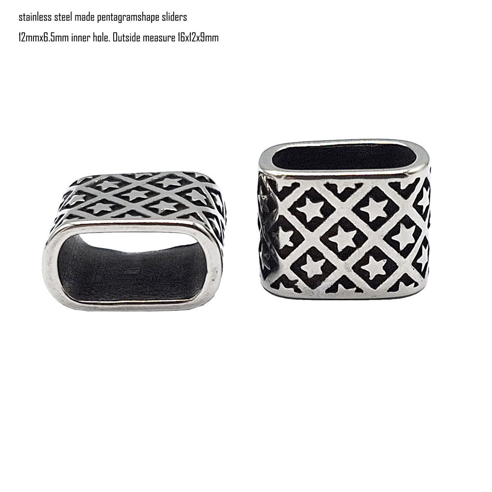 Séparateurs de cordons de 5 mm en acier inoxydable pour la fabrication de bracelets Argent antique 5,0 mm Double trous 2 pièces