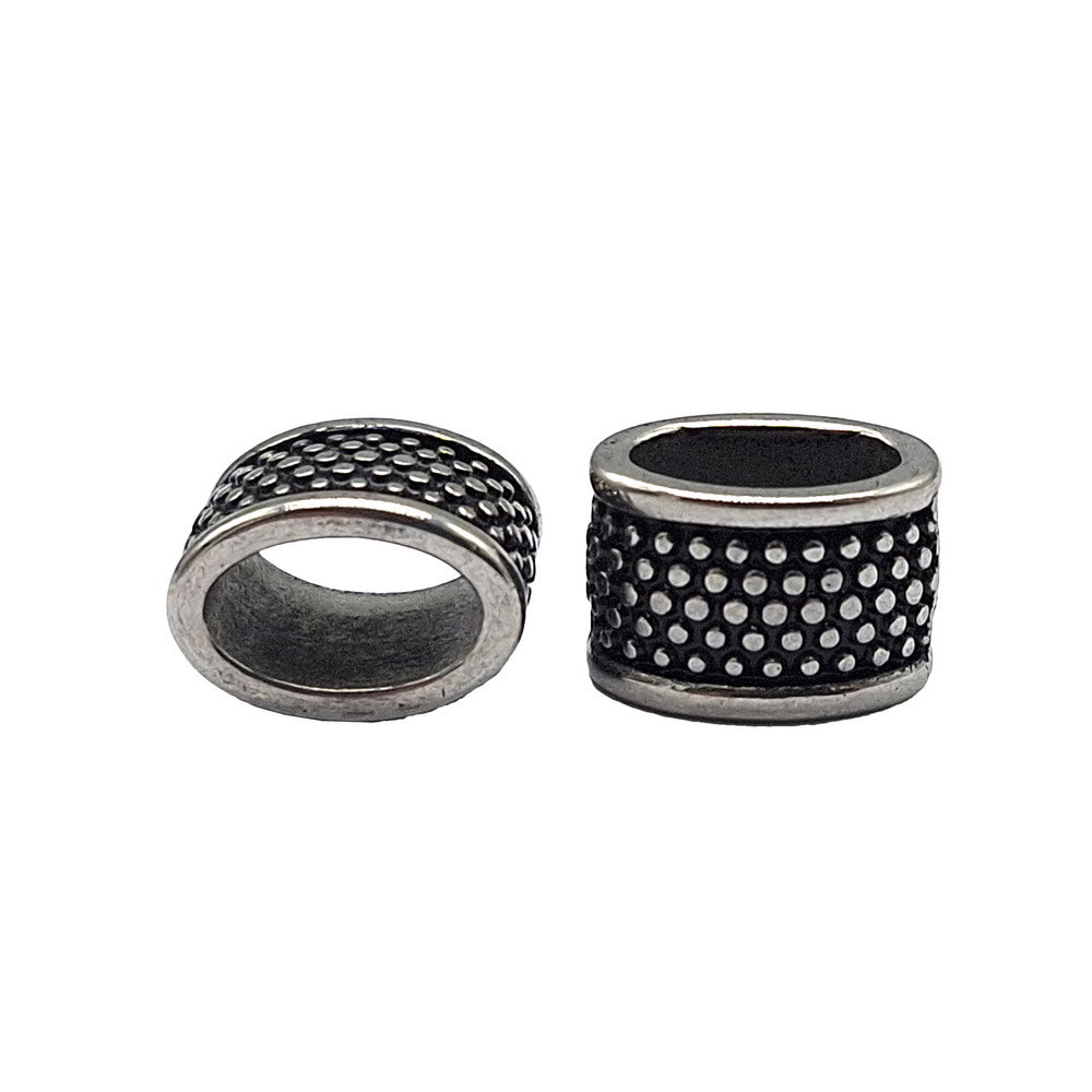 2 Stainless Steel Cord Slider Cord Beads 10mmx6mm/12mmx6mm Hole, Bracelet Making Craft