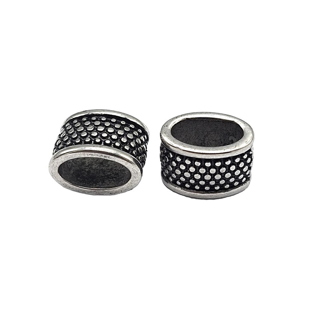 2 Stainless Steel Cord Slider Cord Beads 10mmx6mm/12mmx6mm Hole, Bracelet Making Craft