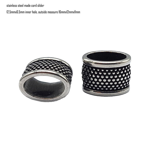 Séparateurs de cordons de 5 mm en acier inoxydable pour la fabrication de bracelets Argent antique 5,0 mm Double trous 2 pièces