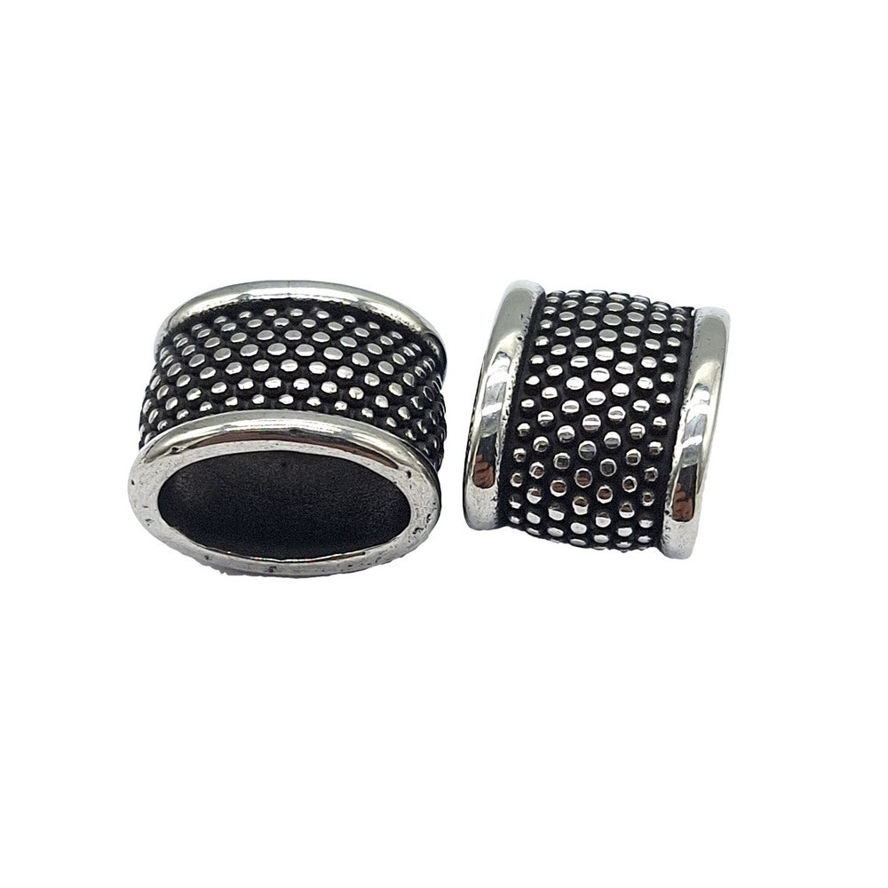 2 Stainless Steel Cord Slider Cord Beads 10mmx6mm/12mmx6mm Hole, Bracelet Making Craft