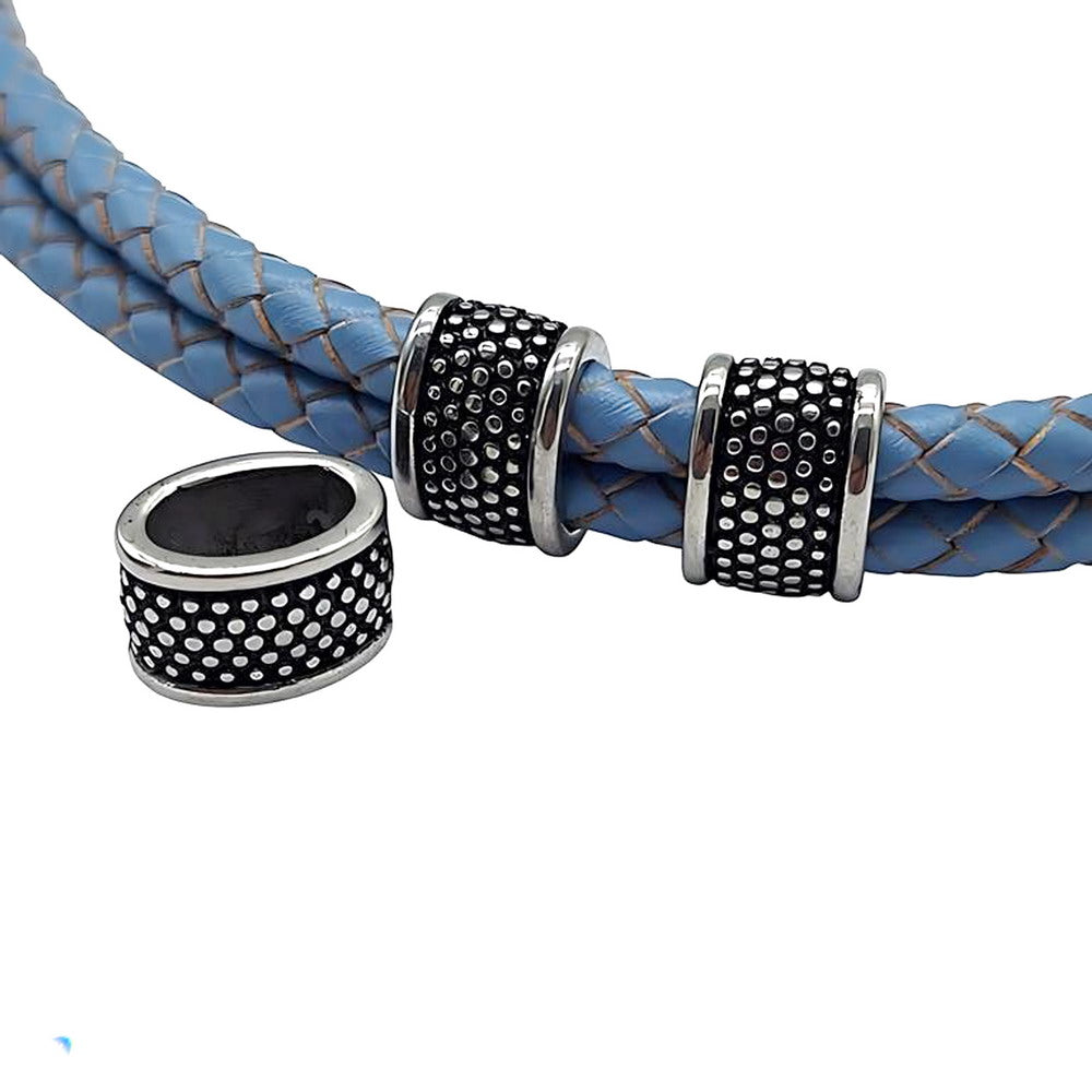 2 Stainless Steel Cord Slider Cord Beads 10mmx6mm/12mmx6mm Hole, Bracelet Making Craft