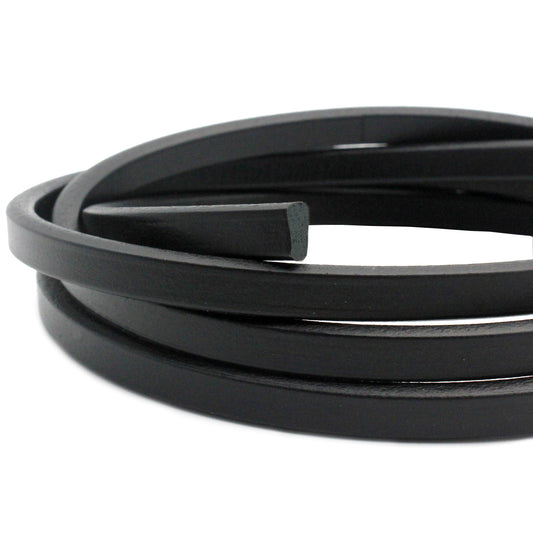 shapesbyX-1 Yard Licorice Leather Cords Black 10mmx6mm Leather Bangle Bracelet Making 10x6mm