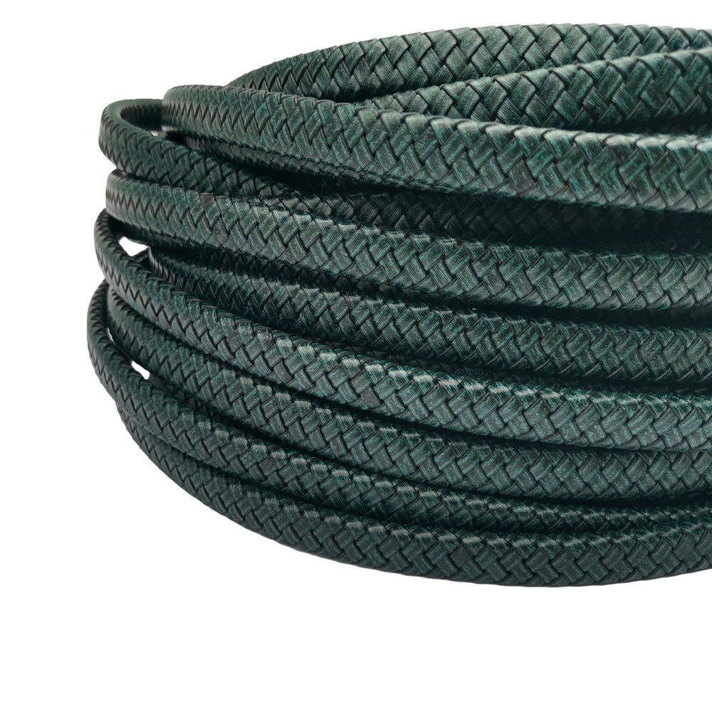 shapesbyX-Distressed Green 12mmx6mm Braided Leather Strap Braid Bracelet Making Leather Cord Jewelry Craft