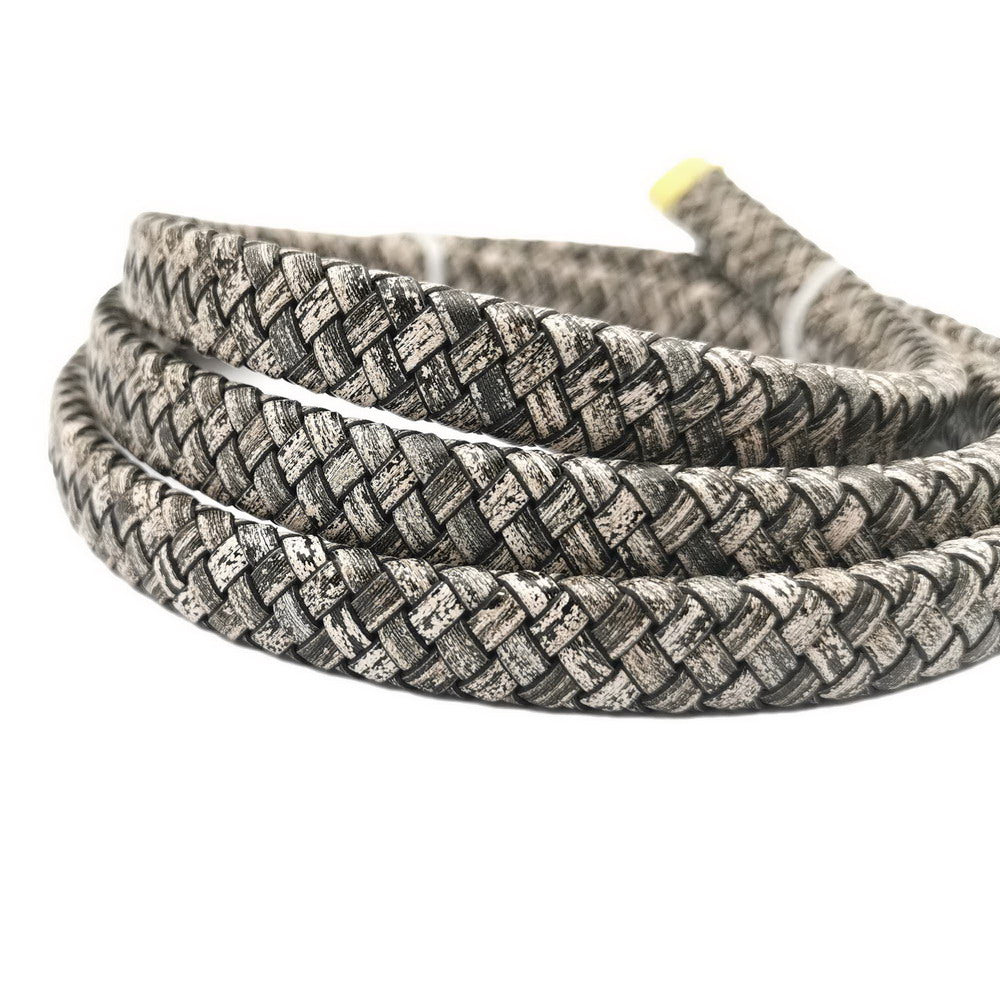 ShapesbyX-12 x 6 mm Bracelet plat en cuir tressé pour la fabrication de bracelets 12 mm de large
