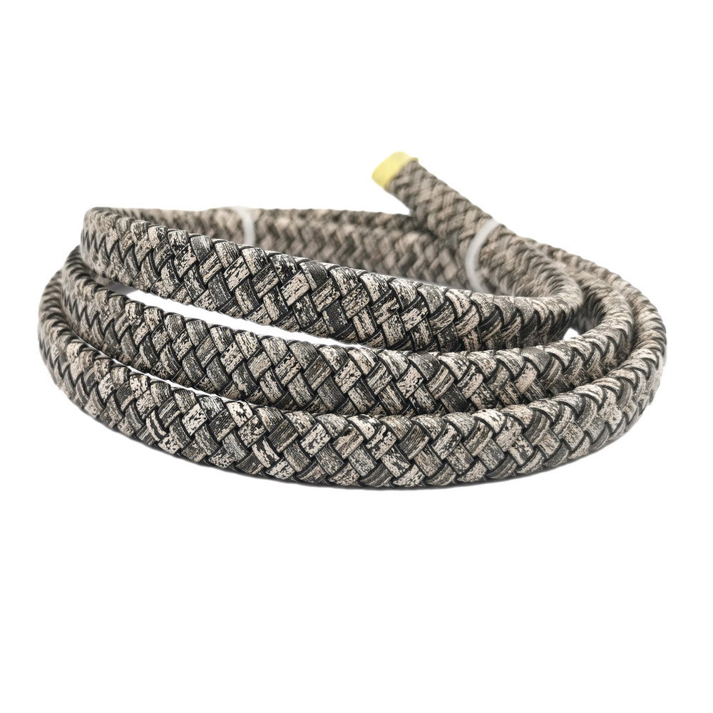 shapesbyX-12mmx6mm Braided Leather Strap Braid Bracelet Making Leather Cord Licorice Leather Cord