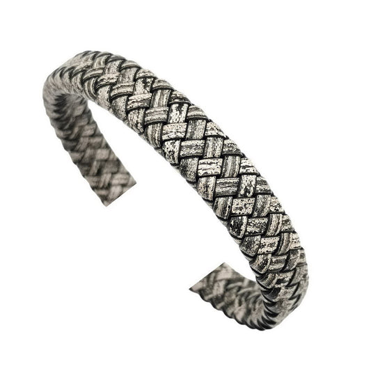 ShapesbyX-Distressed White 12 mm x 6 mm geflochtenes Lederband, geflochtenes Armband, Herstellung von Lederband, Schmuck, Basteln