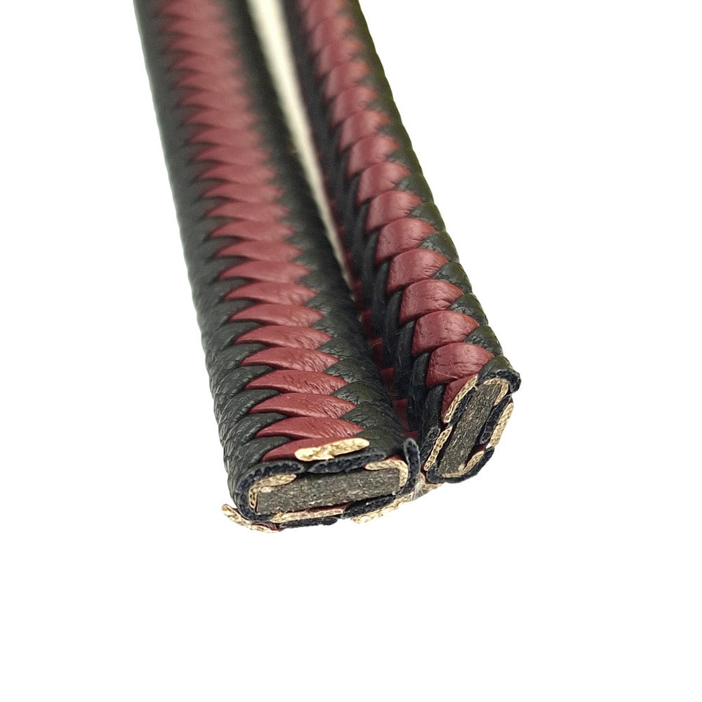 Cordons en cuir PU tressés 11,5 mm x 5,5 mm en microfibre douce et flexible, bracelet tressé pour la fabrication d'un bracelet en cuir mélangé vin noir