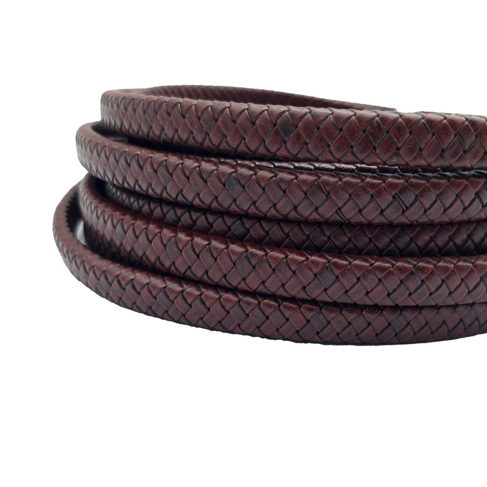 shapesbyX-12mmx6mm Braided Leather Strap Braid Bracelet Making Leather Cord Licorice Leather Cord