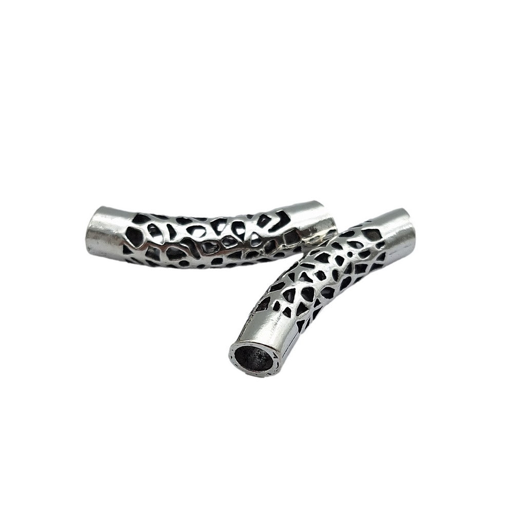 shapesbyX-4 Pieces 5mm Inner Hole Hollowed Tube Slider for Jewelry Making Bracelet Pendant Slider Beads