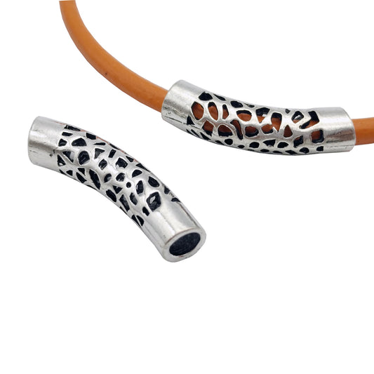 shapesbyX-4 Pieces 5mm Inner Hole Hollowed Tube Slider for Jewelry Making Bracelet Pendant Slider Beads