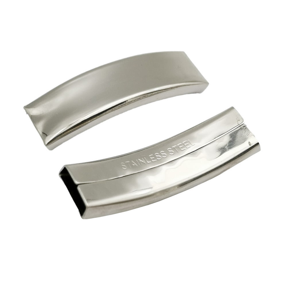 shapesbyX-3 Pieces Polished Stainless Steel Bracelet Tube Sliders 10mmx3mm Hole for Silicon Band 10X2MM