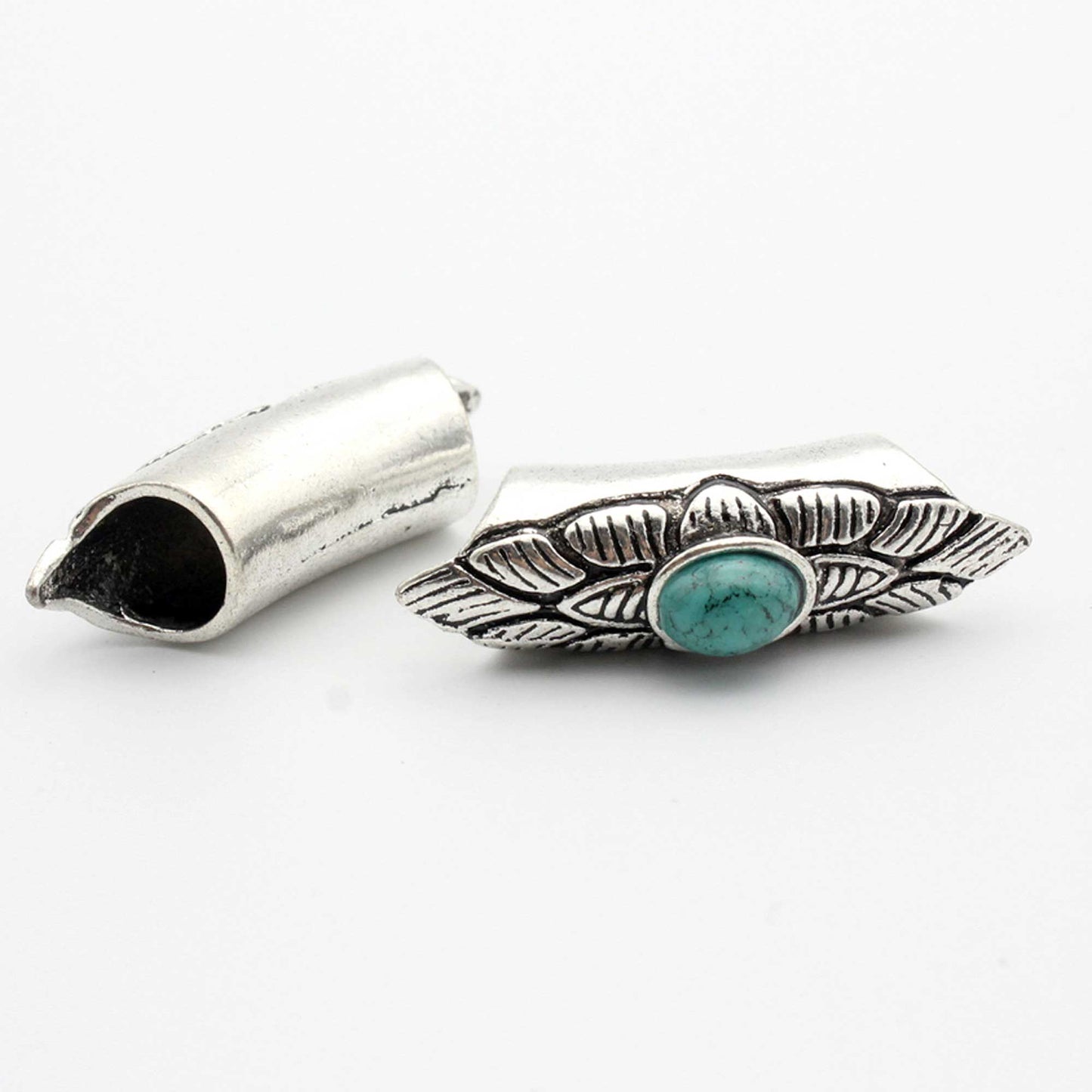 ShapesbyX-Fabrication de bracelets curseurs tube artisanat cheveux perles pendentif curseurs trou de 8 mm 2 pièces émail bleu/rouge