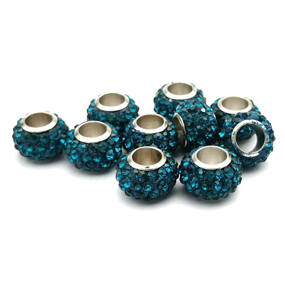 shapesbyX-4pcs 6mm Hole Rhinestones Sliders Beads,Leather Cord Beading for Jewelry Making