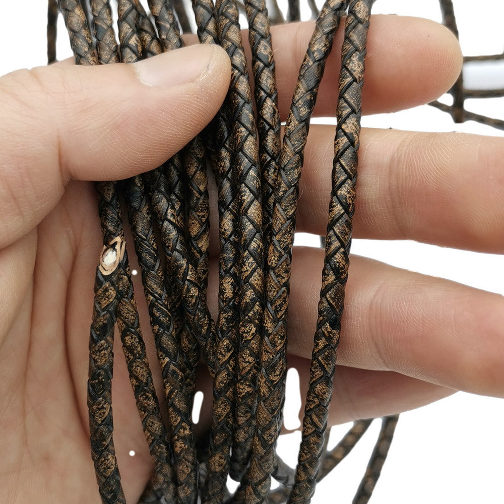ShapesbyX-Cordons en cuir tressé de 3 mm pour la fabrication de bijoux, bracelets, colliers, cravates Bolo