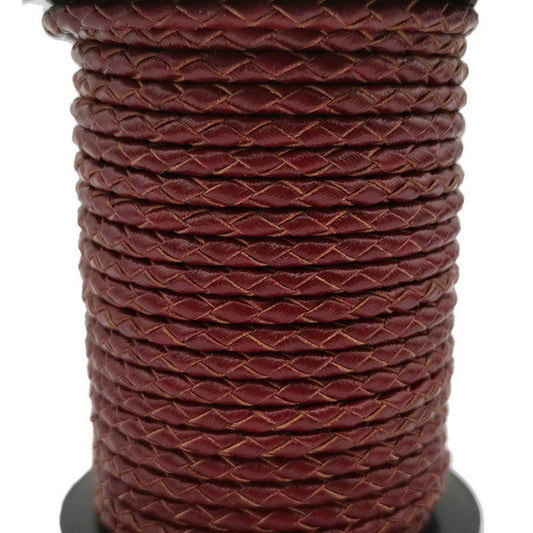 shapebyX-3 mm cordons en cuir tressé marron rond bracelet en cuir bracelet collier faisant une cravate Bolo
