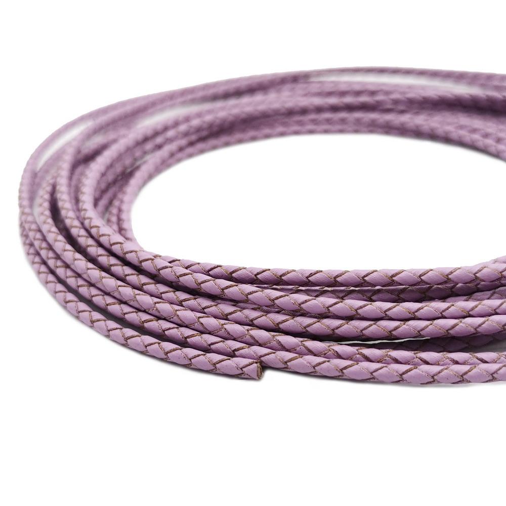 Light Purple Braided Leather Cords Leather Bolo Strap Jewelry Making