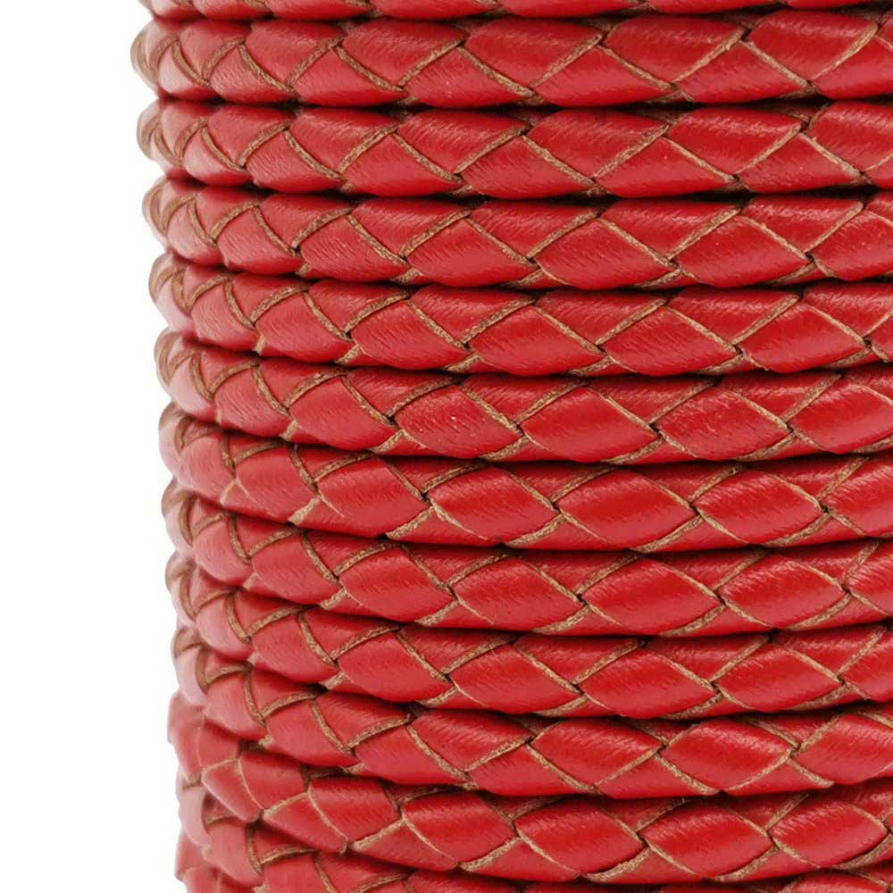 ShapesbyX-Cordons en cuir tressés de 4 mm, bracelet rouge, collier, fabrication de cravate Bolo