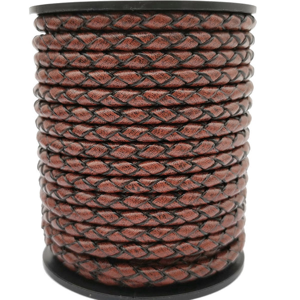 Leather Braided Cord, 8MM Dark Brown Bolo Leather, Excellent Quality All  Leather, One Yard 