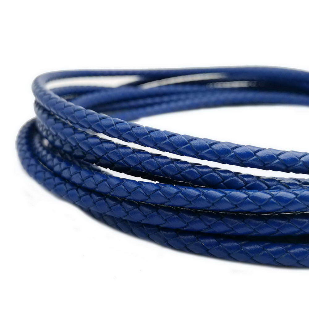 ShapesbyX-Braided Leather Bolo Cords 6mm Round Royal Blue