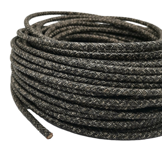 ShapesbyX-6mm Braided Leather Bolos Cord for Bracelet Making Antique Black