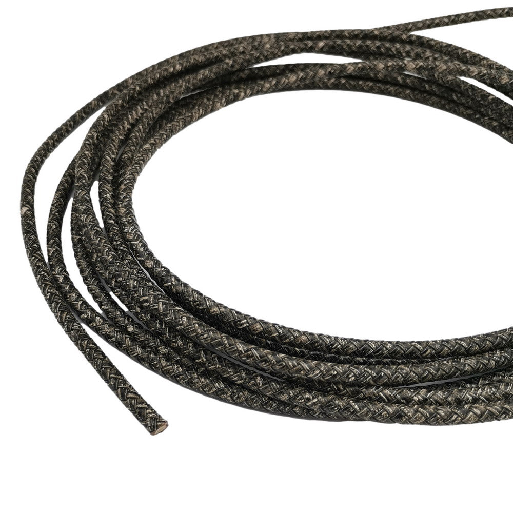 ShapesbyX-6mm Braided Leather Bolos Cord for Bracelet Making Antique Black
