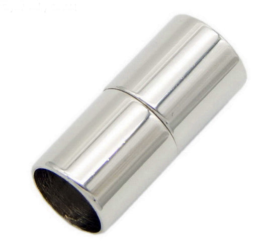 4mm Round Hole Cylinder Stainless Steel Magnetic Clasp Closure By Piece